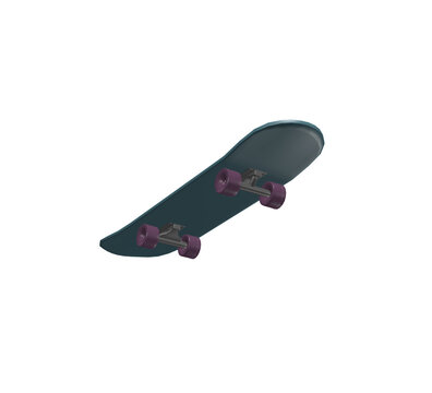 skateboard, transparent background, 3d render