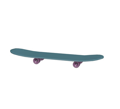 skateboard, transparent background, 3d render