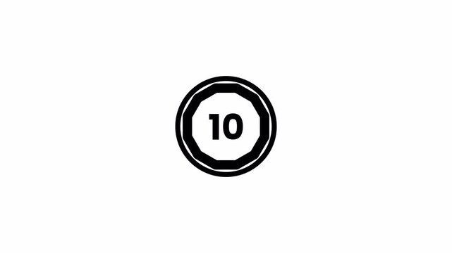 Minimalist Monochrome 15 Second Numerical Countdown Timer Graphic for Professional Streamers and Modern Video Editing Transitions 4k video