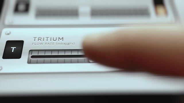 Tritium Flow Rate Slider on a Fusion Reactor Fuel Control Panel