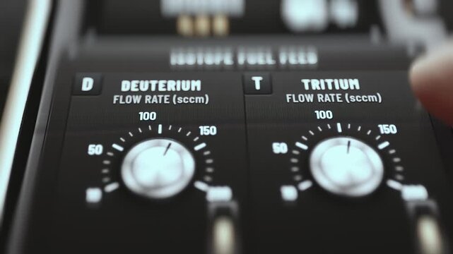 Isotope Fuel Feed Panel with Deuterium and Tritium Flow Knobs