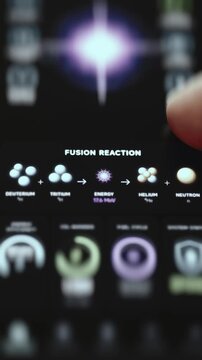 Deuterium Tritium Fusion Reaction Diagram on a Reactor Control Screen