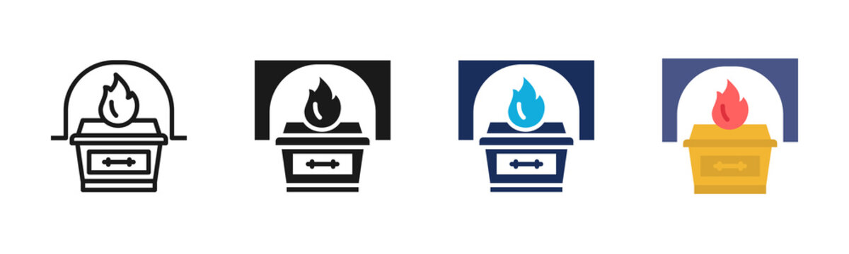 Crematorium icon set multiple style collection