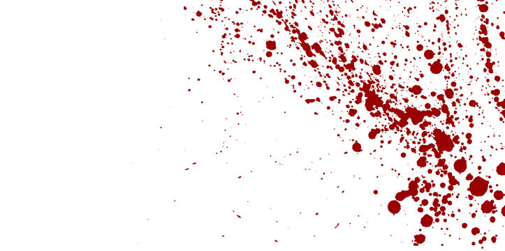 Blood drops and splatters. Illustration on a transparent background