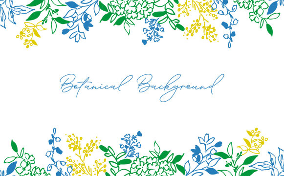 Modern Botanical Background with Doodle-Style Minimal Line Art for Banners, Headers, and Shop Cards