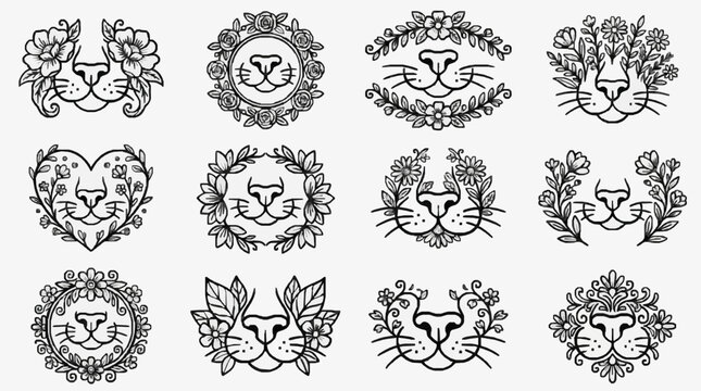 Elegant heraldic crest designs collection.