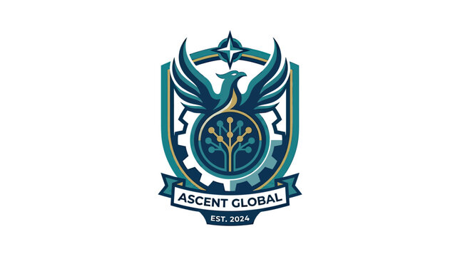 Ascent Global Corporate Shield Logo Design On White Background