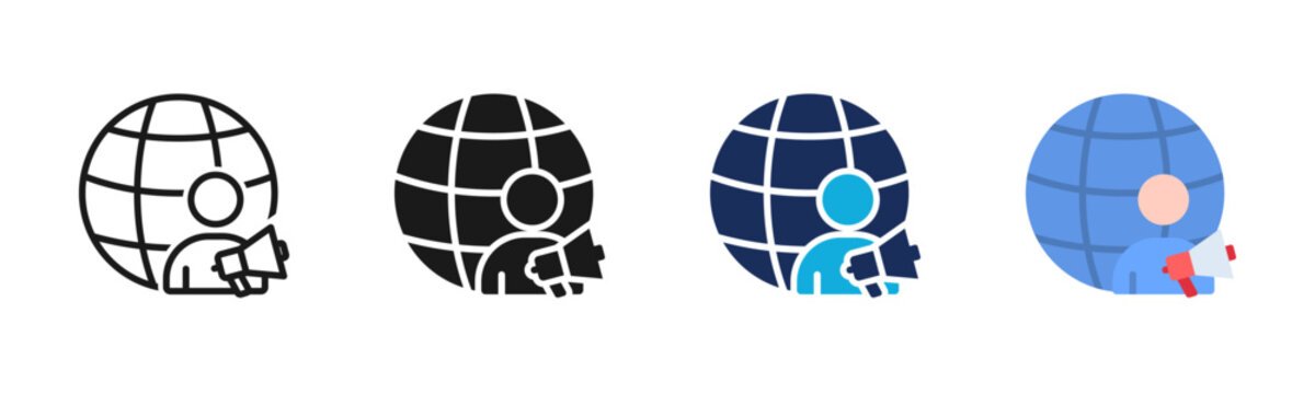 Market Influence icon set multiple style collection
