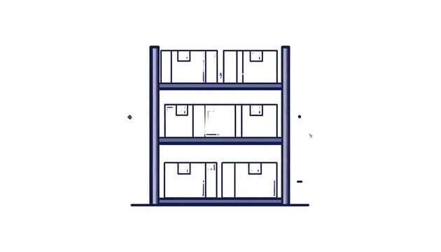 Minimalist line art illustration of a modern apartment building.
