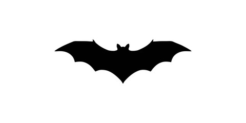 Fototapeta premium Black silhouette of a flying bat with spread wings