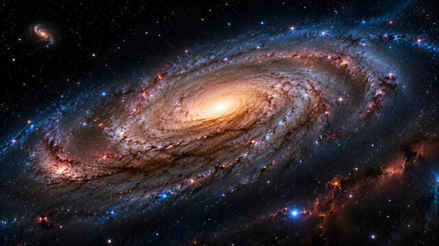 Awesome spiral galaxy. Science fiction space wallpaper. Elements of this image furnished by NASA.
