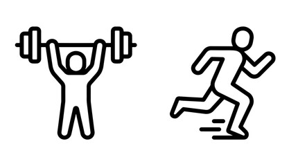 Obraz premium Physical fitness exercise and running sport activity icons