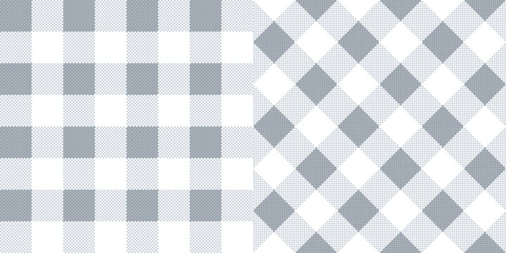 2 gray and white gingham seamless pattern vector pattern background design for fabric textile wrapping paper wallpaper tablecloths kitchen decor apparel scrapbooking print-on-demand product