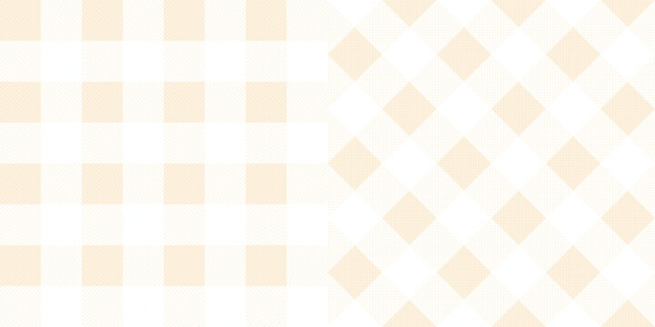2 beige and white gingham seamless pattern vector pattern background design for fabric textile wrapping paper wallpaper tablecloths kitchen decor apparel print-on-demand products  