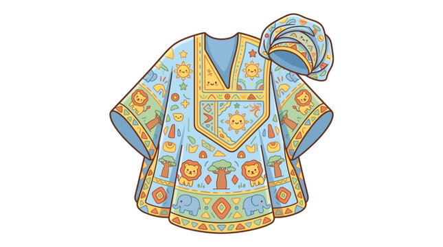 Elegant Traditional African Robe with Intricate Embroidery and Flowing Fabric