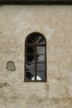old wooden church window
