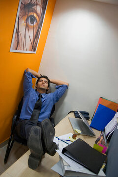 Man sleeping in the office 