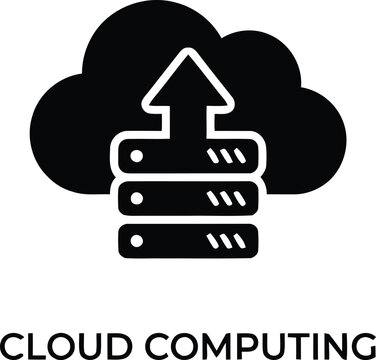 Cloud computing upload servers icon illustration