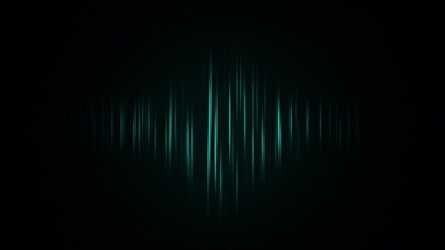 Abstract audio visualizer waveform animation on Black  background, professional sound spectrum loop for chroma key video production and motion design