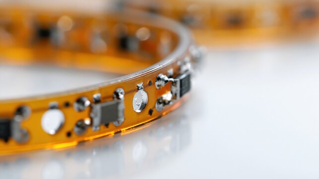 Flexible Electronic Circuit Board with Surface Mounted Components and LED Lights