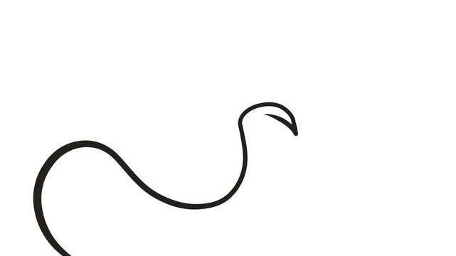 The sinuous tail with a spike attacks with a stabbing throw.
