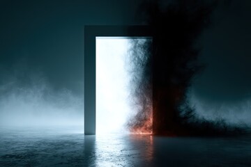 Obraz premium Fantasy dimensional portal with light versus shadow
