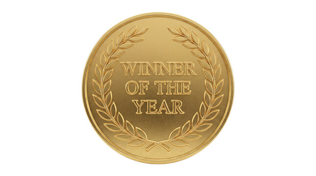 Golden Winner of the Year Award Medal with Laurel Wreath.