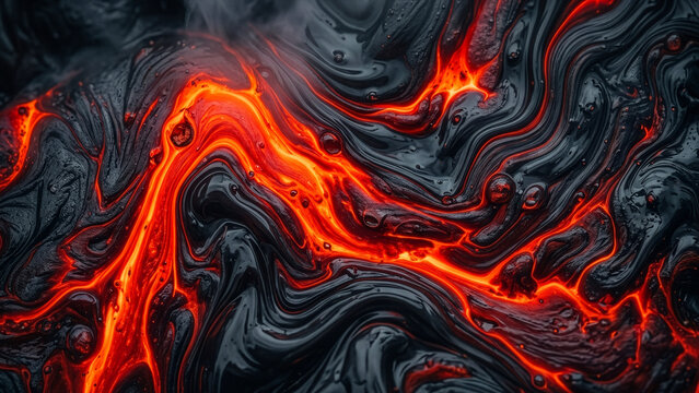 Bubbling molten lava texture with glowing fiery red and orange heat