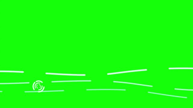 Abstract white hand drawn animated lines moving on green screen