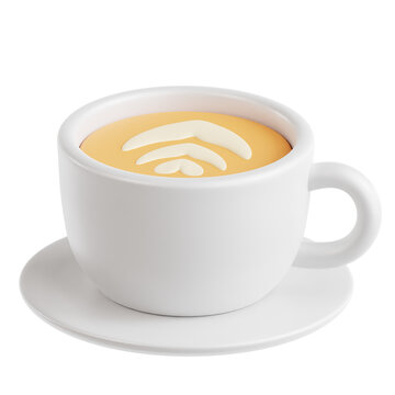 Latte Coffee Cup 3D Icon