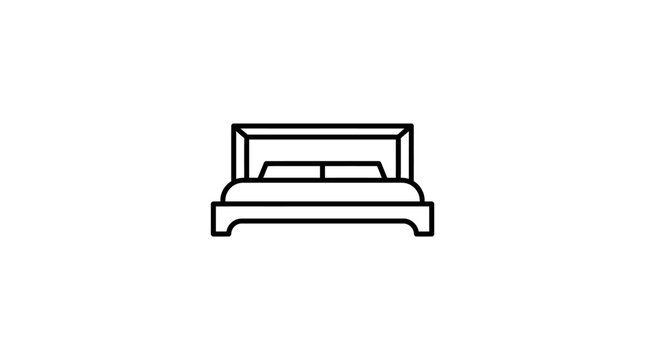 Simple bed icon illustration