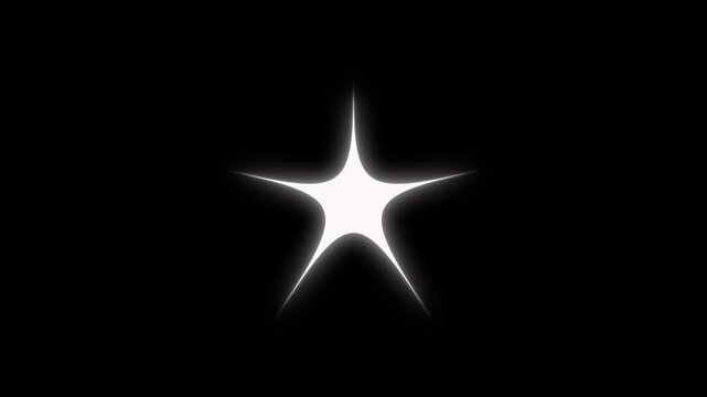 Flat Vector Doodle Sparkle Twinkling Stars Animation, Fast Line Glitter Motion, White Cartoon Blinking Stars, Glowing Light Trails, Magical Shimmering Star Effects, Black Background
