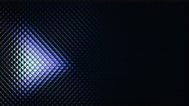 Luxury Blue Diamond Tile Gradient with Glowing Light, Abstract Futuristic Geometric 3D Seamless Loop Animation