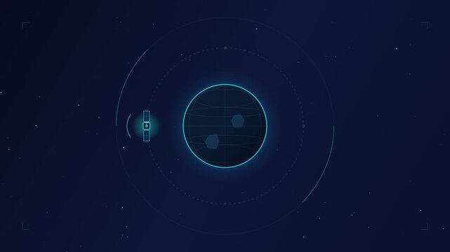 Abstract Digital Interface Featuring Glowing Circular Radar Navigation and Precise Data Tracking Elements for Professional Recruitment Analytics