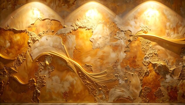 Golden glowing ethereal angelic figures in celestial light.