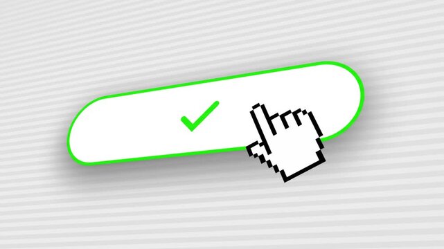 A digital cursor clicks a pay button resulting in a payment successful message.