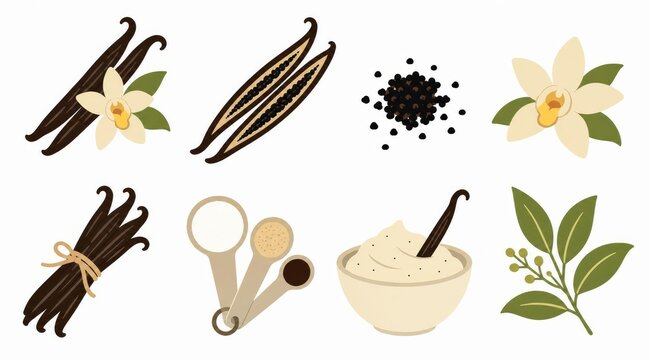 Vanilla Pods Vector Reference Sheet