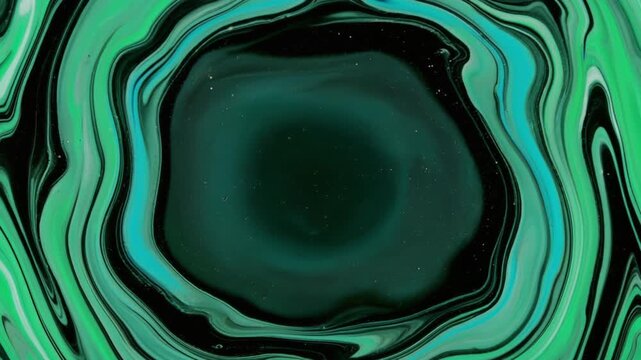 Abstract Green Liquid Marble Swirl Portal Motion Background