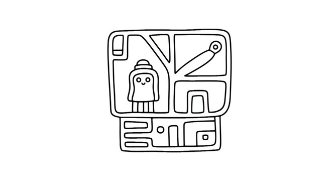 Mesoamerican Style Glyph Symbol Graphic