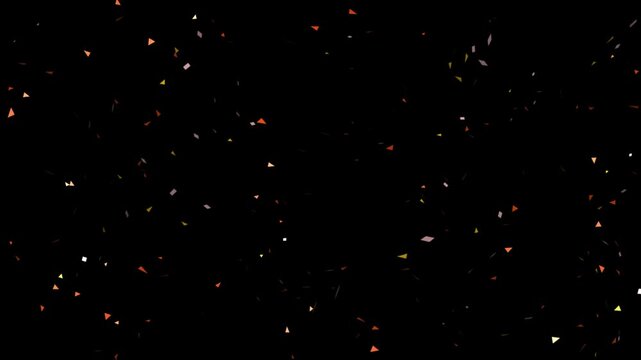 Festive celebration confetti falling against a black background party festival