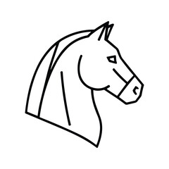 Fototapeta premium Horse Head Silhouette Line Art for Branding Design
