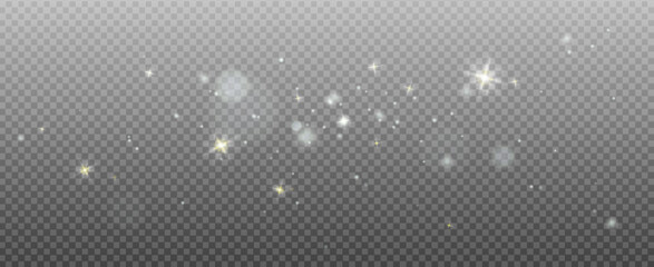Twinkle effect with light glitter and white dust on star background. Silver magic glow and shine for snow Christmas designs. Spark glimmer with stardust overlay and fairy sparkle in shiny sky. © vectorpouch