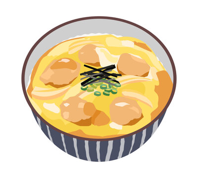 親子丼のベクターイラスト