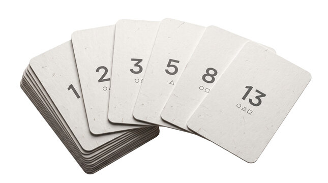 Sprint Planning Poker Cards for Agile Estimation Isolated on Transparent Background