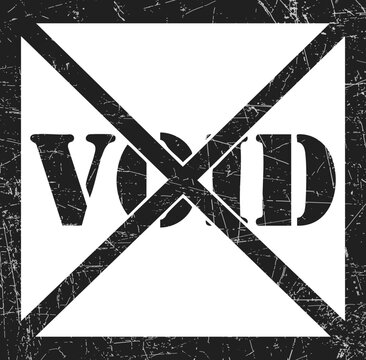 Void stamp with distressed grunge texture on white background