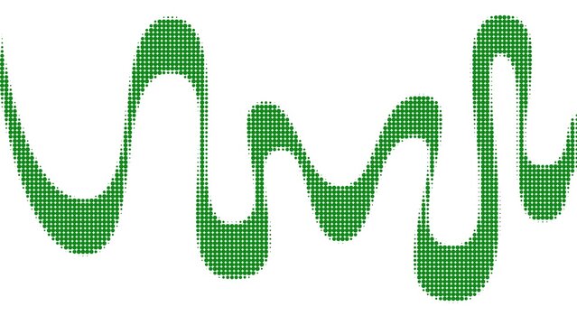 Dynamic halftone dotted wave, green abstract line, ribbon pattern. Curved fluid line with halftone design effect. Backdrop, background pattern. Overlay texture. Vector abstract background. JPEG.