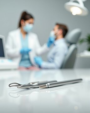 Blurred Dentist Consultation Background in Modern Dental Clinic