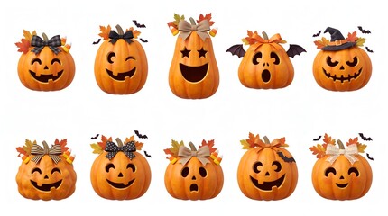 Fototapeta premium halloween pumpkin set
