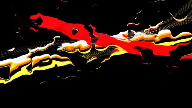 Dynamic Red and Gold Liquid Distortion Loop