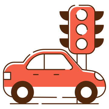 Modern design icon of traffic lights 

